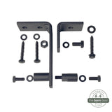 Double Bypass Ceiling Mounted Barn Door Hardware Kit | Matte Black