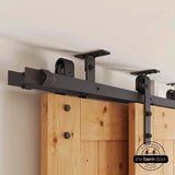 Double Bypass Ceiling Mounted Barn Door Hardware Kit | Matte Black