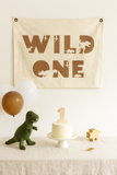 Wild One First Birthday Canvas Banner - Dino Theme