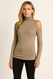 Elan Mock Neck One Shoulder Top