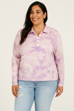 Love Fire Plus Size Tie-Dye Printed Polo Shirt