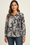 Love Fire Plus Size Tie-Dye Printed Polo Shirt