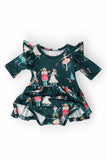 Christmas Ballet 3/4 Sleeve Flutter Twirl Bodysuit