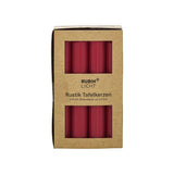 Rubin Licht Rustic Taper Candles in Burgundy 8-Pack