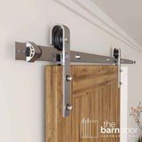 J-Strap Brushed Nickel Single Track Barn Door Hardware Kit