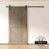 Slanted Single Barn Door Kit | Black Hardware