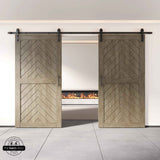 Fishbone Double Barn Door Kit | Black Hardware
