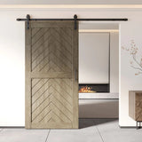 Fishbone Single Barn Door Kit | Black Hardware