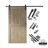 Patterned Single Door Barn Door Kit | Black Barn Door Hardware