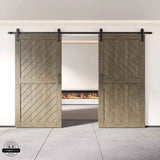 Slanted Double Barn Door Kit | Black Hardware