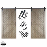 Slanted Double Barn Door Kit | Black Hardware