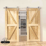 Classic Double Barn Door Kit | Brushed Nickel Hardware