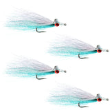 Clousers Deep Minnow Blue/White Streamer- 4 Saltwater Flies - Size 1/0