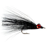 Clousers Deep Minnow Black Streamer- 4 Saltwater - Bass Flies - Size 1/0