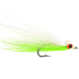 Clousers Deep Minnow Charteuse/White Streamer- 4 Saltwater Flies - 1/0