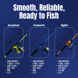 Reaction Tackle Fishing Rod and Spinning Reel Combo -SmoothCast
