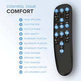 Ms300 Adjustable Base- Wireless Plus - Head Foot Massage & Lights