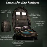 Black Leather Commuter Bag