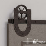 Wagon Wheel Horseshoe Heavy Duty Sliding Barn Door Hardware Kit