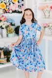 Country Blooms S/S Pocket Twirl Dress