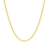 14k Yellow Gold Round Wheat Chain 1.5mm