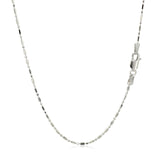 14k White Gold Diamond-Cut Alternating Bead Chain 1.2mm