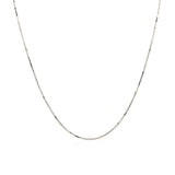 14k White Gold Classic Box Chain 0.6mm