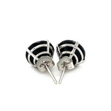 14k White Gold 8.0mm Round Black CZ Stud Earrings