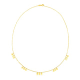 14k Yellow Gold Necklace with Circle Dangle Stations