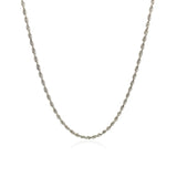 10k White Gold Solid Diamond Cut Rope Chain 1.5mm