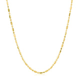 14k Yellow Gold Diamond-Cut Alternating Bead Chain 1.5mm