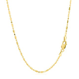 14k Yellow Gold Diamond-Cut Alternating Bead Chain 1.5mm