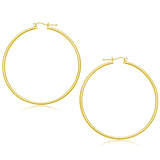 14k Yellow Gold Polished Hoop Earrings (55 mm)
