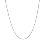 14k White Gold Round Wheat Chain 1.0mm