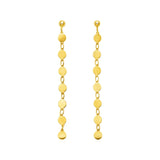 14k Yellow Gold Post Dangle Earrings with Polished Circles