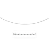 2.5mm 14k White Gold Pendant Chain with Textured Links