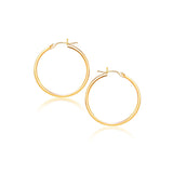 14k Yellow Gold Polished Hoop Earrings (2x40mm)