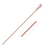 14k Rose Gold Diamond Cut Round Wheat Chain 1.1mm