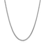 2.1mm 14k White Gold Round Wheat Chain