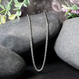 2.1mm 14k White Gold Round Wheat Chain