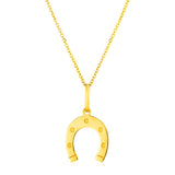 14K Yellow Gold Necklace with Horseshoe