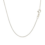 14k White Gold Diamond Cut Round Wheat Chain 0.6mm