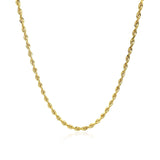 2.5mm 10k Yellow Gold Solid Diamond Cut Rope Chain