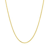 14k Yellow Gold Diamond Cut Cable Link Chain 1.4mm