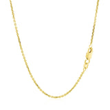 14k Yellow Gold Diamond Cut Cable Link Chain 1.4mm