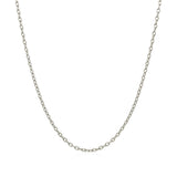 14k White Gold Round Cable Link Chain 1.5mm