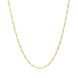 14k Yellow Gold Solid Figaro Chain 1.3mm