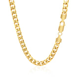 5.8mm 14k Yellow Gold Solid Miami Cuban Chain
