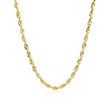3.0mm 10k Yellow Gold Solid Diamond Cut Rope Chain