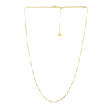 14k Yellow Gold Adjustable Popcorn Chain 1.3mm